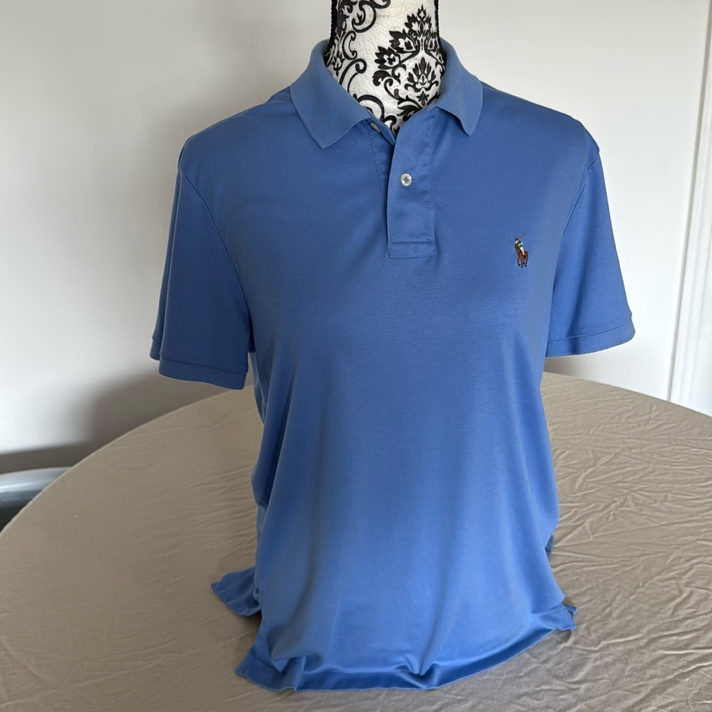 Ralph Lauren Blue Polo Shirt with Moisture-Wicking Fabric
